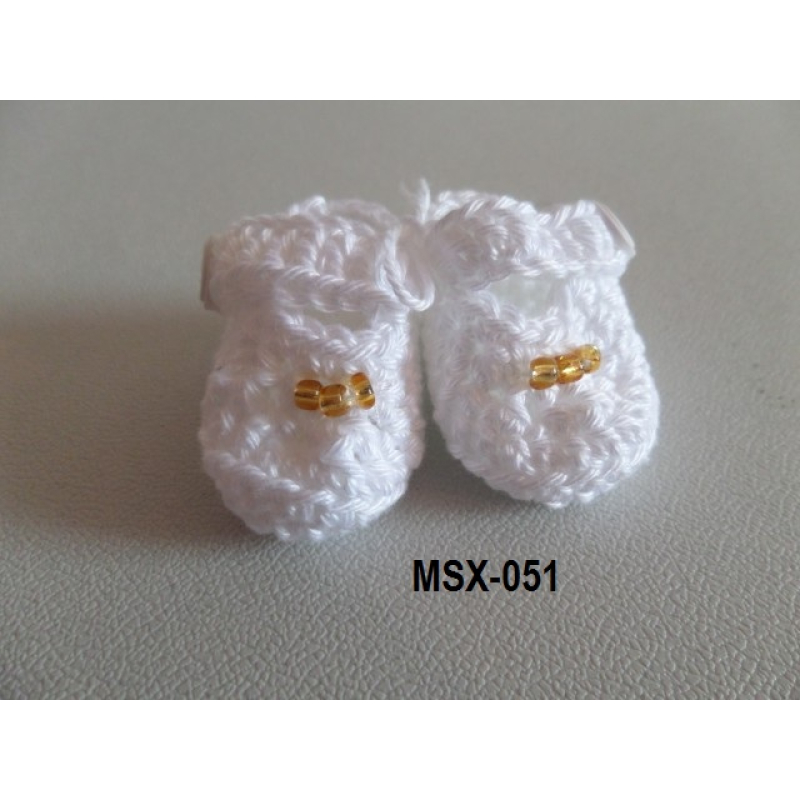 Gehaakte bandschoentjes wit